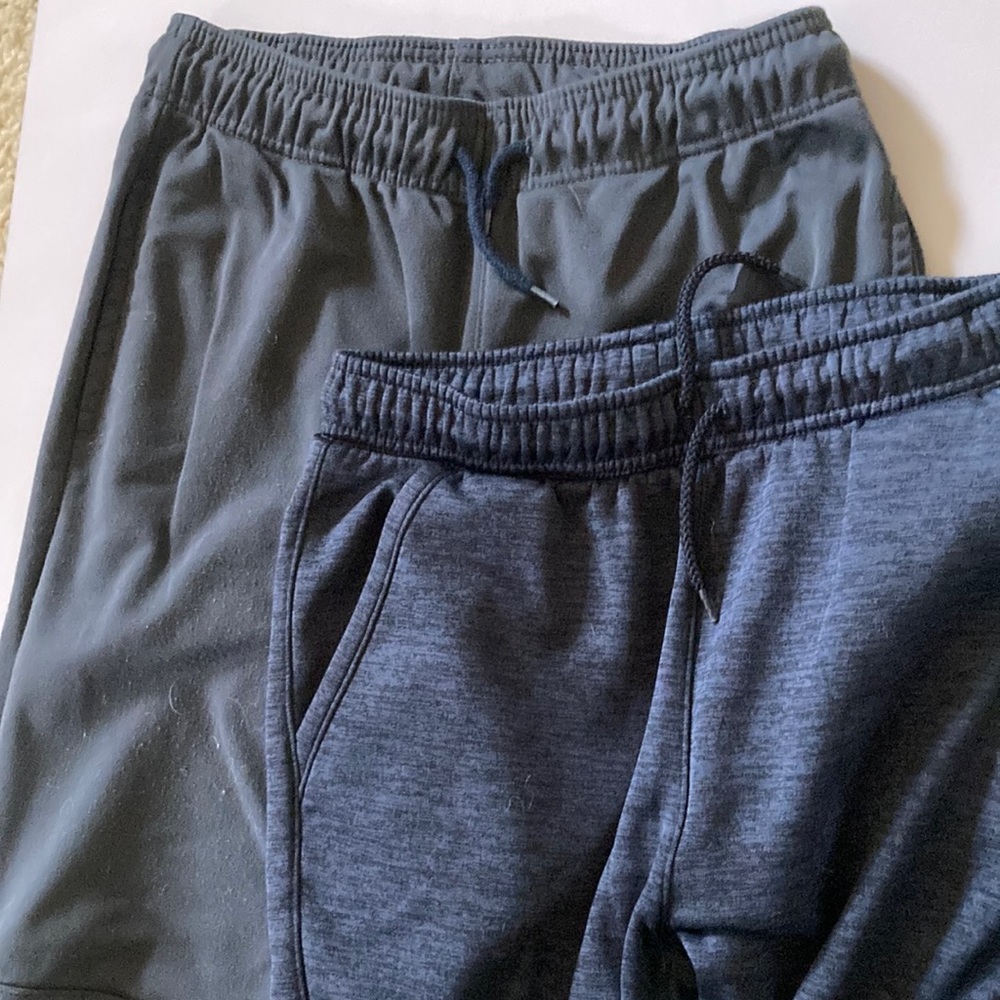 Two pairs boys sweat pants, dark grey